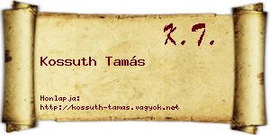 Kossuth Tamás névjegykártya