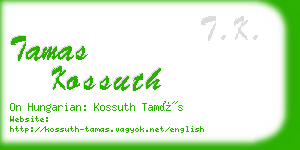 tamas kossuth business card